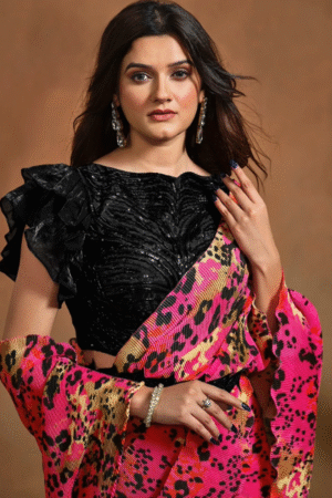 Mahotsav Mohmanthan Pure Satin Silk Trendy Ready To wear Saree