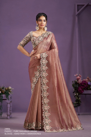 Mahotsav Mohmanthan Advaya Pure Banarasi Crush Fancy Saree