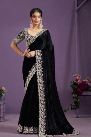 Mahotsav Mohmanthan Advaya Two Tone Satin Silk Wedding Wear Saree