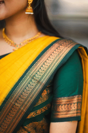 MC 610 GOLDEN GREEN Banarasi silk saree collection