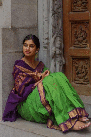 MC 610 GREEN PURPLE Banarasi silk saree collection