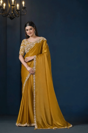 Mahotsav Mohmanthan Stardust Crepe Satin Silk Saree Fancy Saree