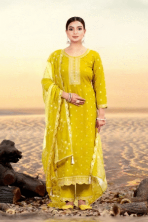Rangoon Viscose Jacquard With Khatli Handwork Readymade Suit