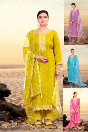 Rangoon Viscose Jacquard With Khatli Handwork Readymade Suit