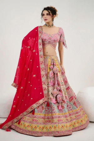 Nishtha Pink Multi Bridal Designer Lehenga Choli Collection
