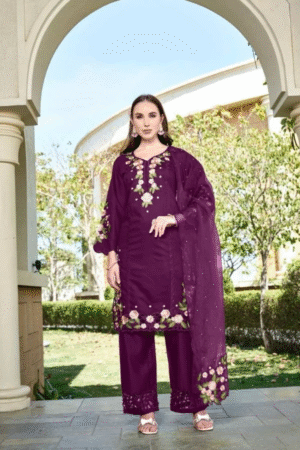 Zoya Studio Satin Gadwal Ready Made Tunic Suit
