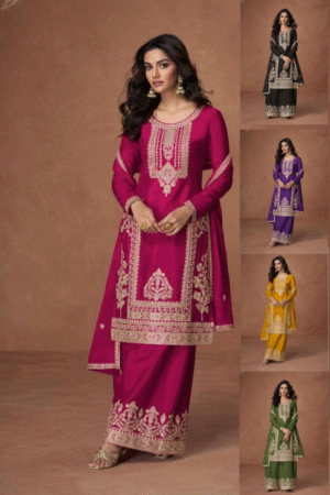 Aashirwad Anupama Chinon Silk Designer Salwar Kameez