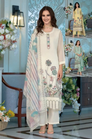 Zaveri Larisa Organza Emboidered Ready Made Suits