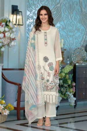 Zaveri Larisa Organza Emboidered Ready Made Suits