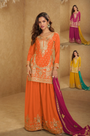 Gulkayra Aarushi Designer Chinon Embroidered Suit Collection