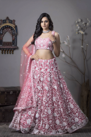 Tcs 104 Light Pink Satin Silk Designer Lehenga Choli Collection