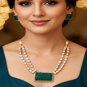 Kundan Mehendi Polish Necklace Set