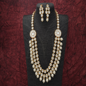 Designer Long Kundan Necklace Set