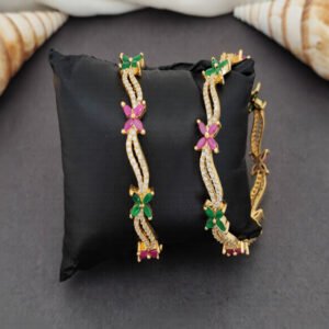 Designer Fancy Style High Gold Party wear 2 Bangles Set