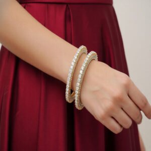 High Gold Premium Square Stone Studded Bangles