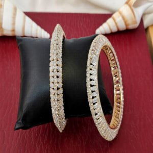 Elegant AD Stone Studded High Gold Bangles Pair