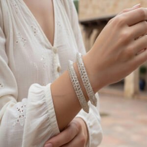 Elegant AD Stone Studded High Gold Bangles Pair