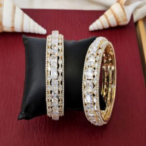 American Diamond Square Cut Designer Bangles Set