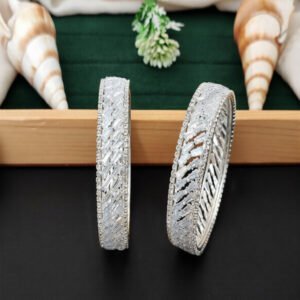 Premium AD Baguette Stone Sparkling Bangles Set