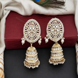 Antique Jewellery High Gold Polish Clustered Pearl Fancy Style Earrings