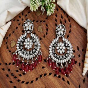 Oxidized Silver Polish Designer Fancy Style Oxidized Earring Set