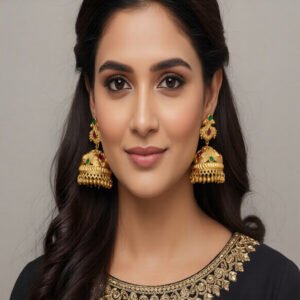 Fancy Design High Gold Polish Beautiful Kemp Jewellery Kemp Jhumka Earring