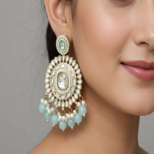 Designer Beautiful Mehendi Polish Clustered Pearl Party wear Earrings