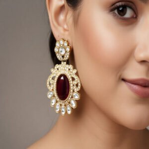Antique Designer Mehendi Polish Party Wear Earrings
