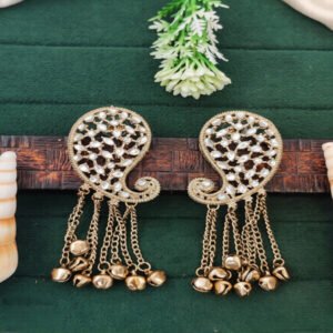 Traditional Kundan Handcrafted Chain Drop Earrings