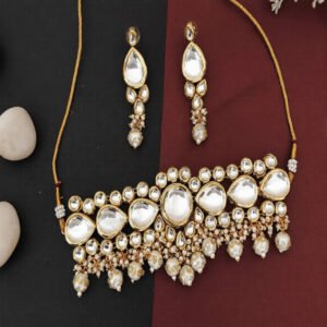 Kundan Stones Choker Style Necklace Set