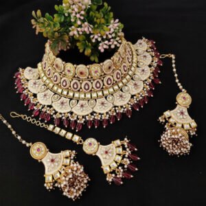 Wedding Wear Beautiful Design Indian Traditional Jewellery Kundan Choker Set