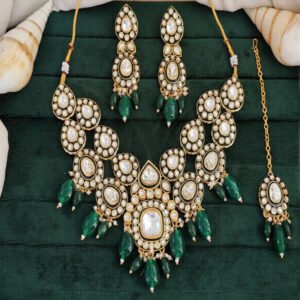 Beautiful High Gold Full Kundan Stone Necklace Set