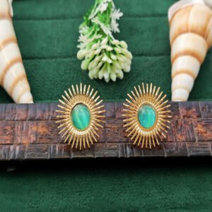 Sunburst Design Statement Stud Earrings for Women