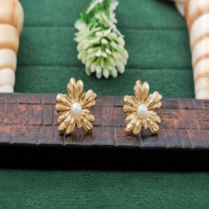 Trendy Contemporary Floral Statement Stud Earrings