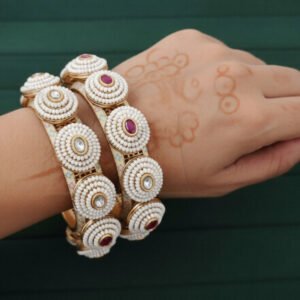 Rajwadi Traditional Pearl Work Designer Bangles