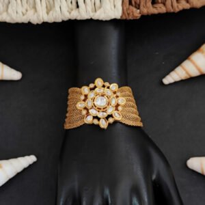 Kundan Full Stone High Gold Polish Party Wear Bracelets