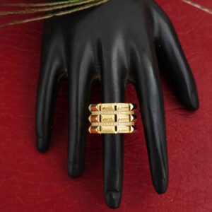 American Diamond High Gold Polish Fancy Style AD CZ Full Stone Finger Rings