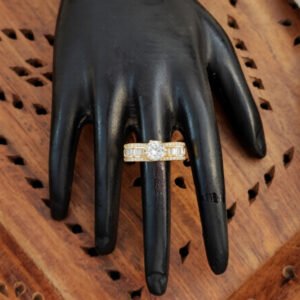 American Diamond High Gold Polish Fancy Style Finger Rings