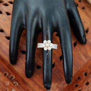 American Diamond Two Tone Polish Fancy Style Finger Rings