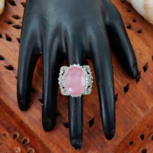 American Diamond White Rodium Polish Full Stone Finger Rings