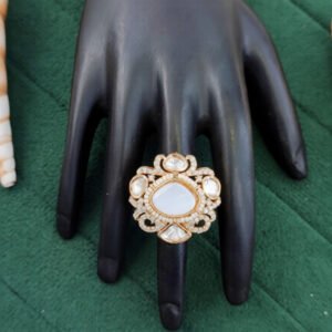 Traditional Kundan Pearl Stone Adjustable Finger Rings