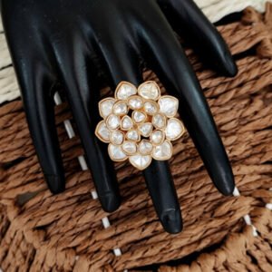 Kundan Jewellery Designer Party Wear Moissanite Finger Ring