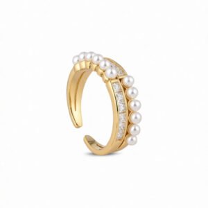 Pearl Crystal Adjustable Finger Ring