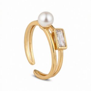 Elegant Pearl and Crystal Fashion Finger Ring