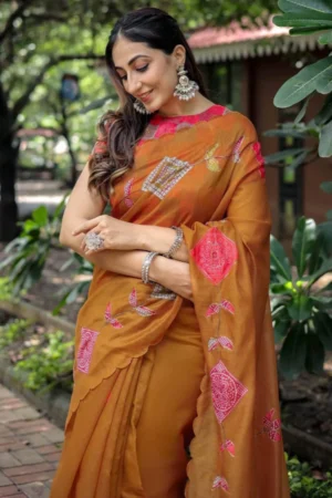 Cotton Printed Saree with Contrast Blouse