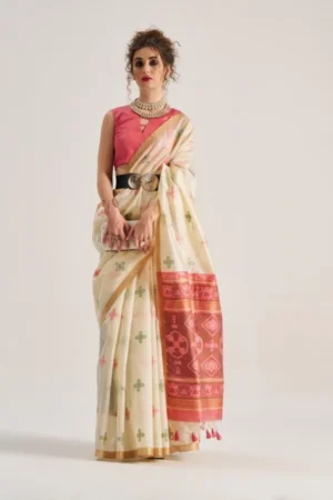 Art Silk Patola With Weaving Bandhej Saree