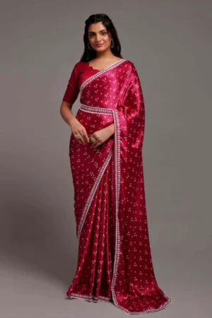 Bandhani Japan Satin Digital Print Saree