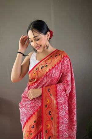 Lucknowi Paithani Silk Saree