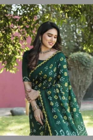 Exclusive Pure Bandhej silk saree with Zari Weaving