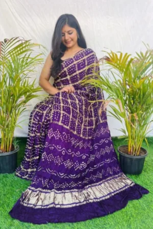 Handcrafted Gaji Silk Bandhani Saree